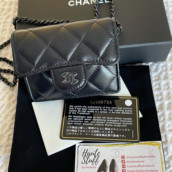 NEW Chanel So Black Mini Woc Cardholder 21B Bag - Picture 7 of 15